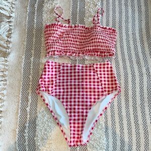 High Waisted Gingham Bikini